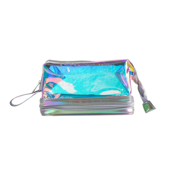 Holographic Jelly Clutch 4 Piece Makeup Mystery Bundle - Includes Palmoa's Home Gift Set