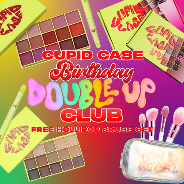 Double Up Club Cupid Case Lip Palette with FREE Hollipop Brush Set
