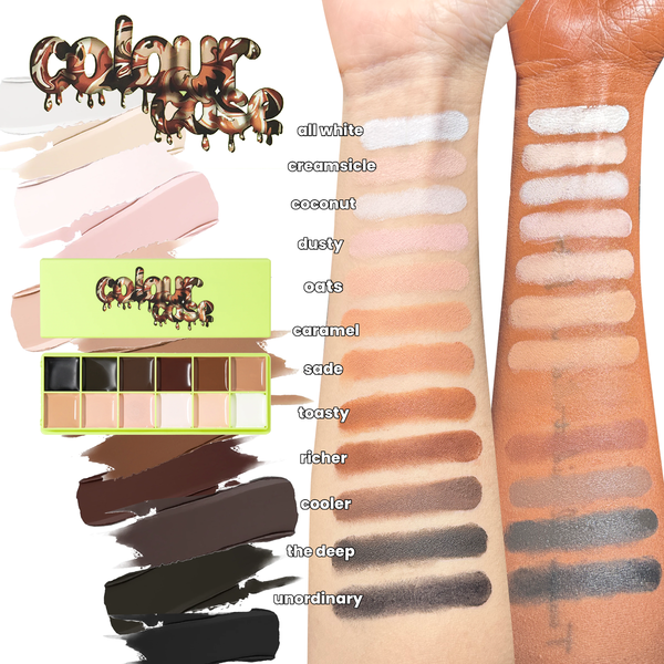 Cajas de color - Paleta de pintura cosmética y cepillo de espátula