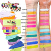 Cajas de color - Paleta de pintura cosmética y cepillo de espátula