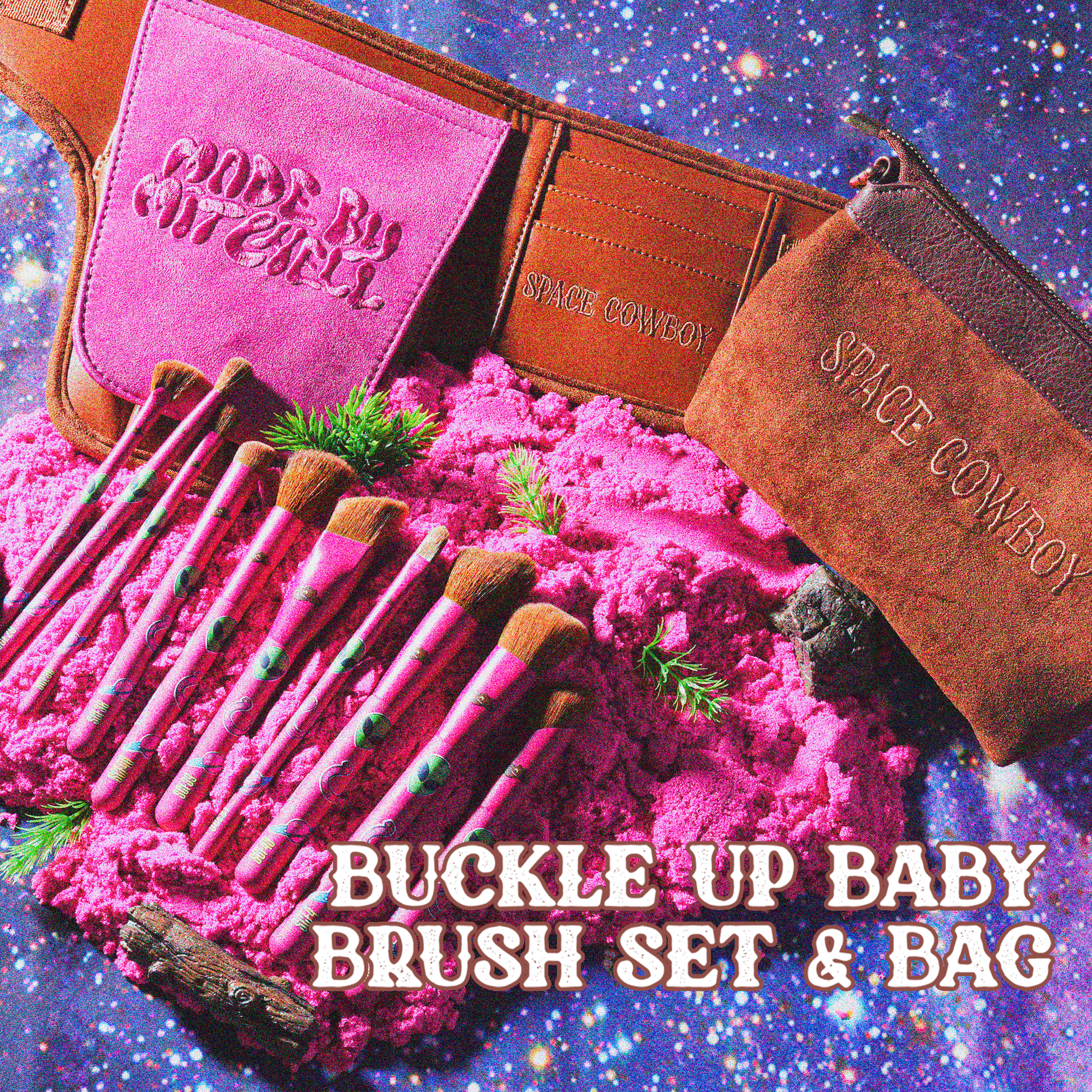 Buckle Up Baby Space Cowboy Brush and Bag Gift Set