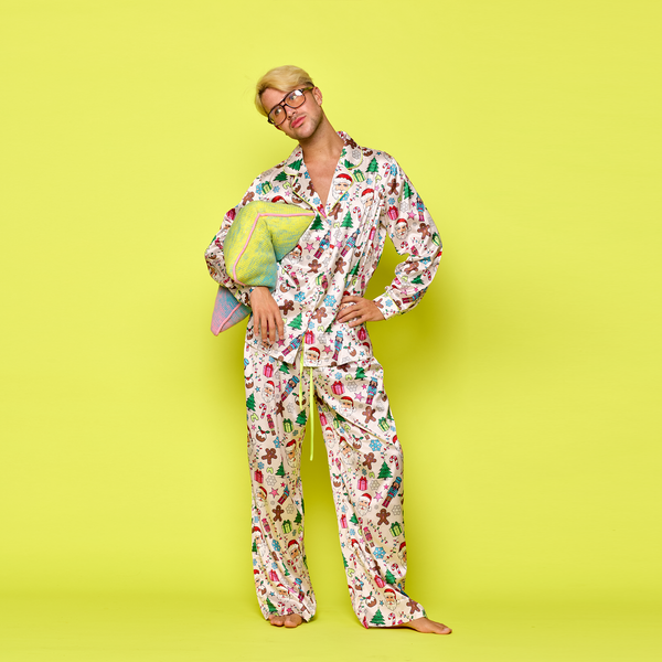 PRE-ORDER Jingle Jarmies - Includes FREE x3 Matching Face Mask & Scrunchie - Made By Mitchell