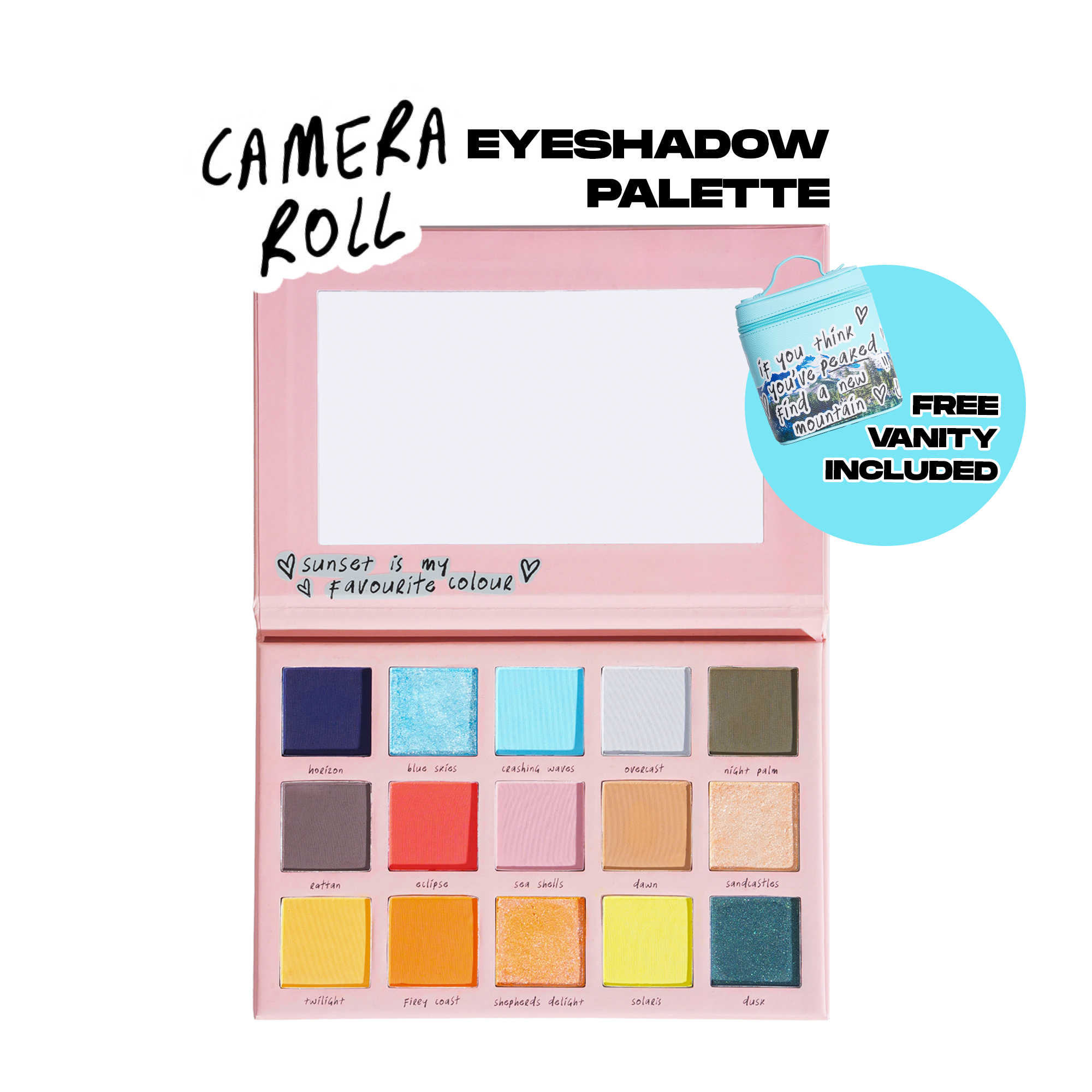 Camera Roll Sunset Chaser Eyeshadow Palette With Free Vanity