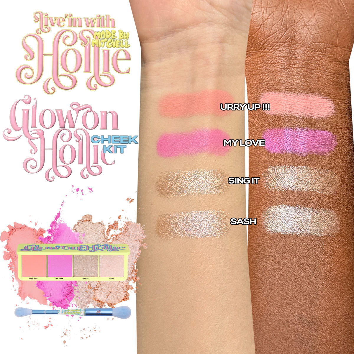 Glow On Hollie Cheek Kit - Hollie X Made By Mitchell