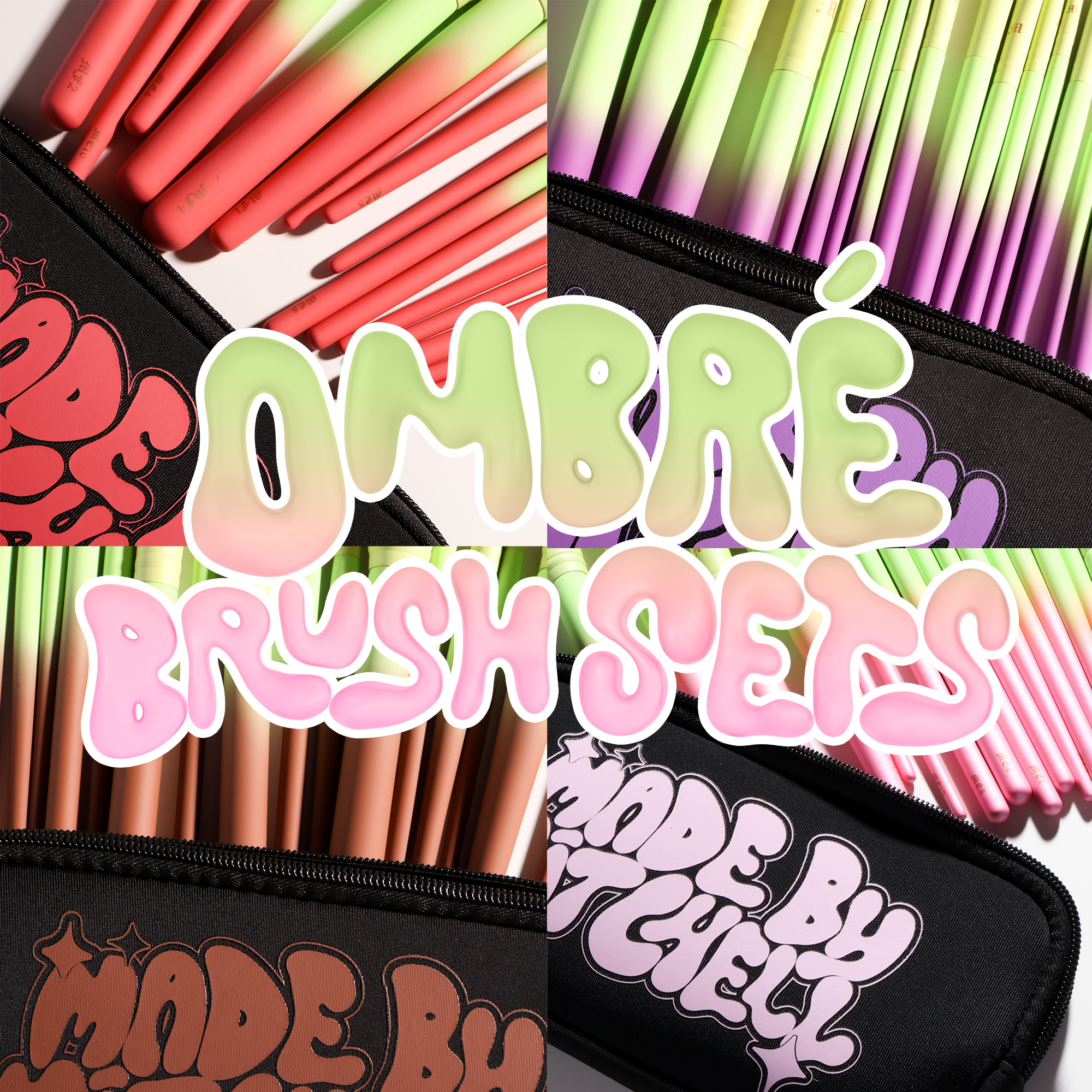 16 Piece Ombre Makeup Brush Set & Brush Pouch